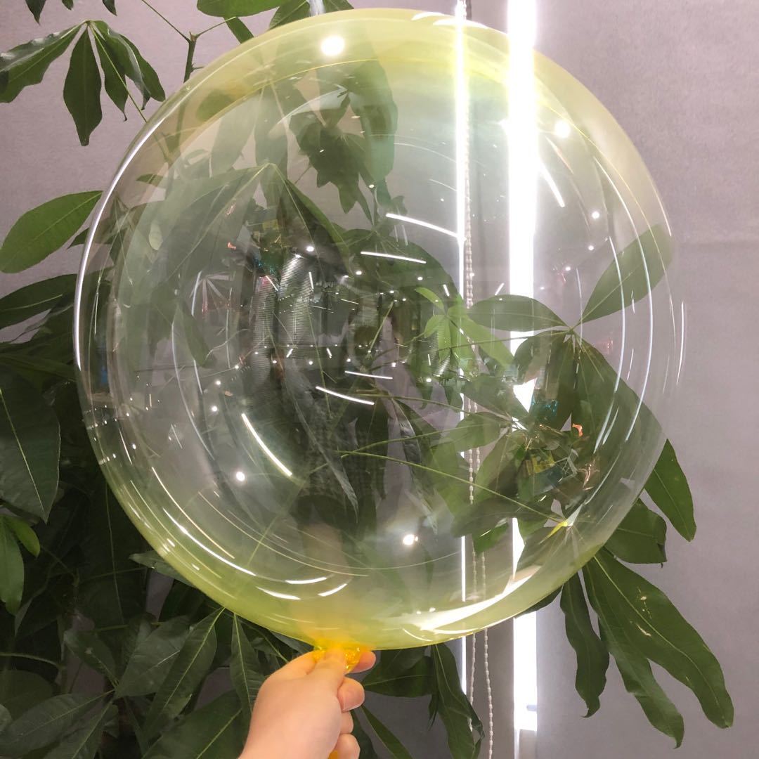 24寸水晶相间色拉伸板透明波波球婚庆派对求婚生日装饰水晶相间色