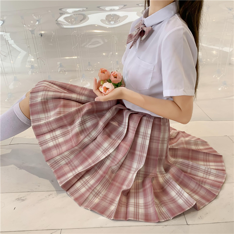 日系学院高腰格子少女心事百褶裙百折裙半身裙jk制服裙合集批发