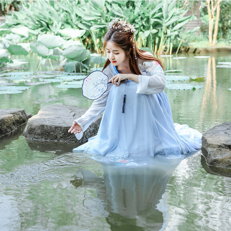 【星云】成人汉服女超仙淡雅中国风齐胸襦裙学生古装仙气飘逸批发