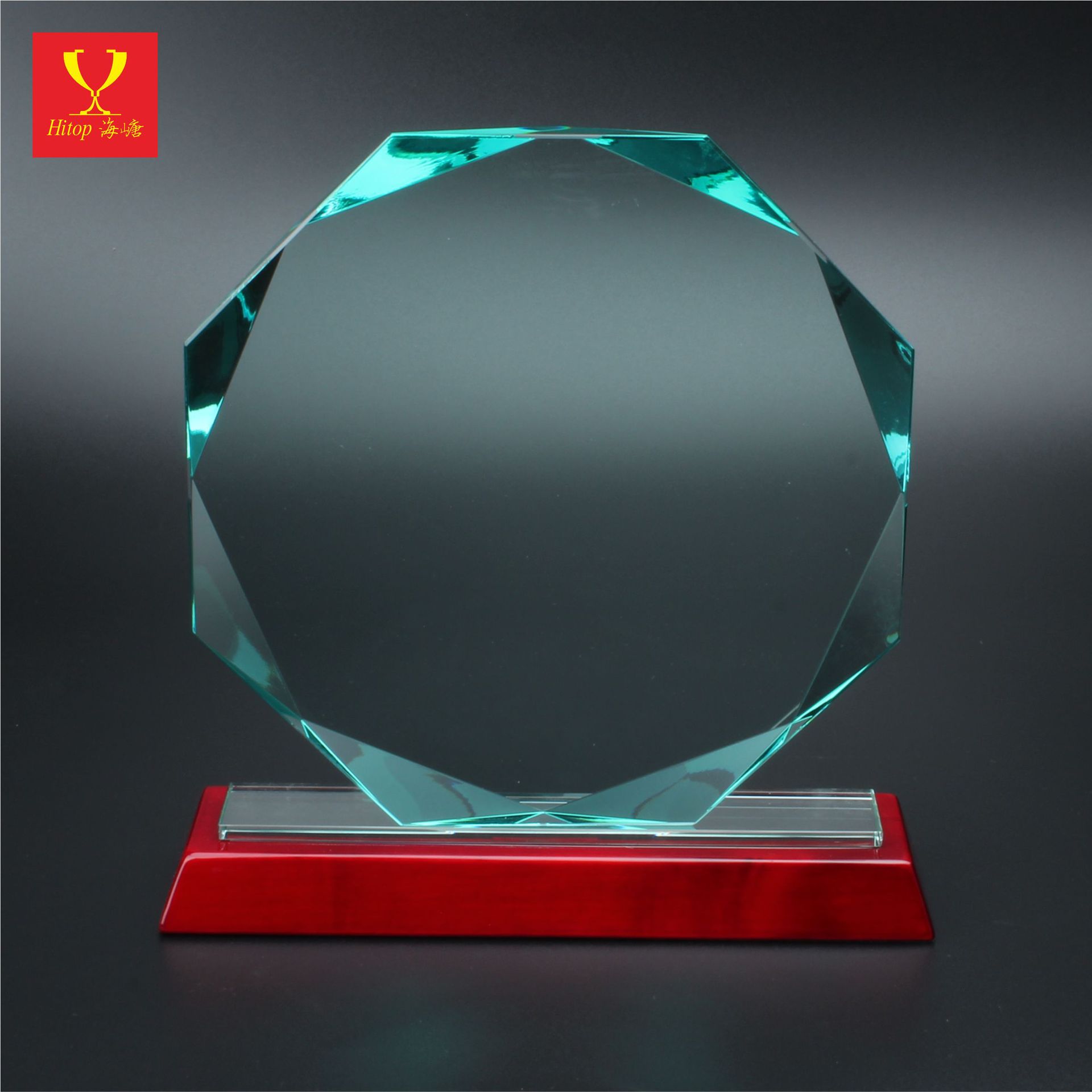 名称: 玻璃奖牌 glass award 品牌: 海嵣水晶 hitop 货号: ht-015