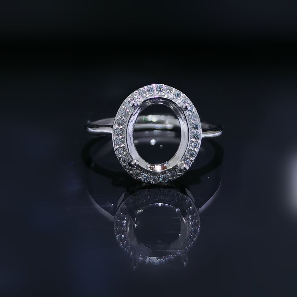 豪华锆石戒托女切面4x6 5x7 6x8 7x9 8x10 9x11 10x12定制批发