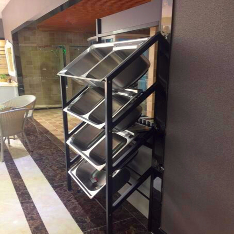 展示不锈钢洗菜盆洁具样板架展具展览架摆放金属陈列架