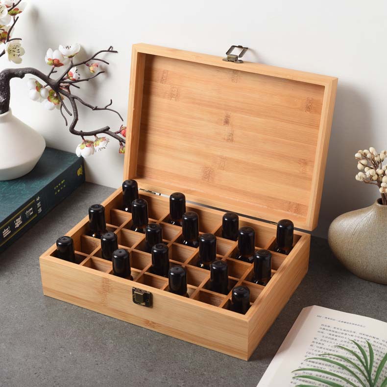 定制多格精油盒收纳盒精油展示盒木质收纳精油盒实木精油盒子