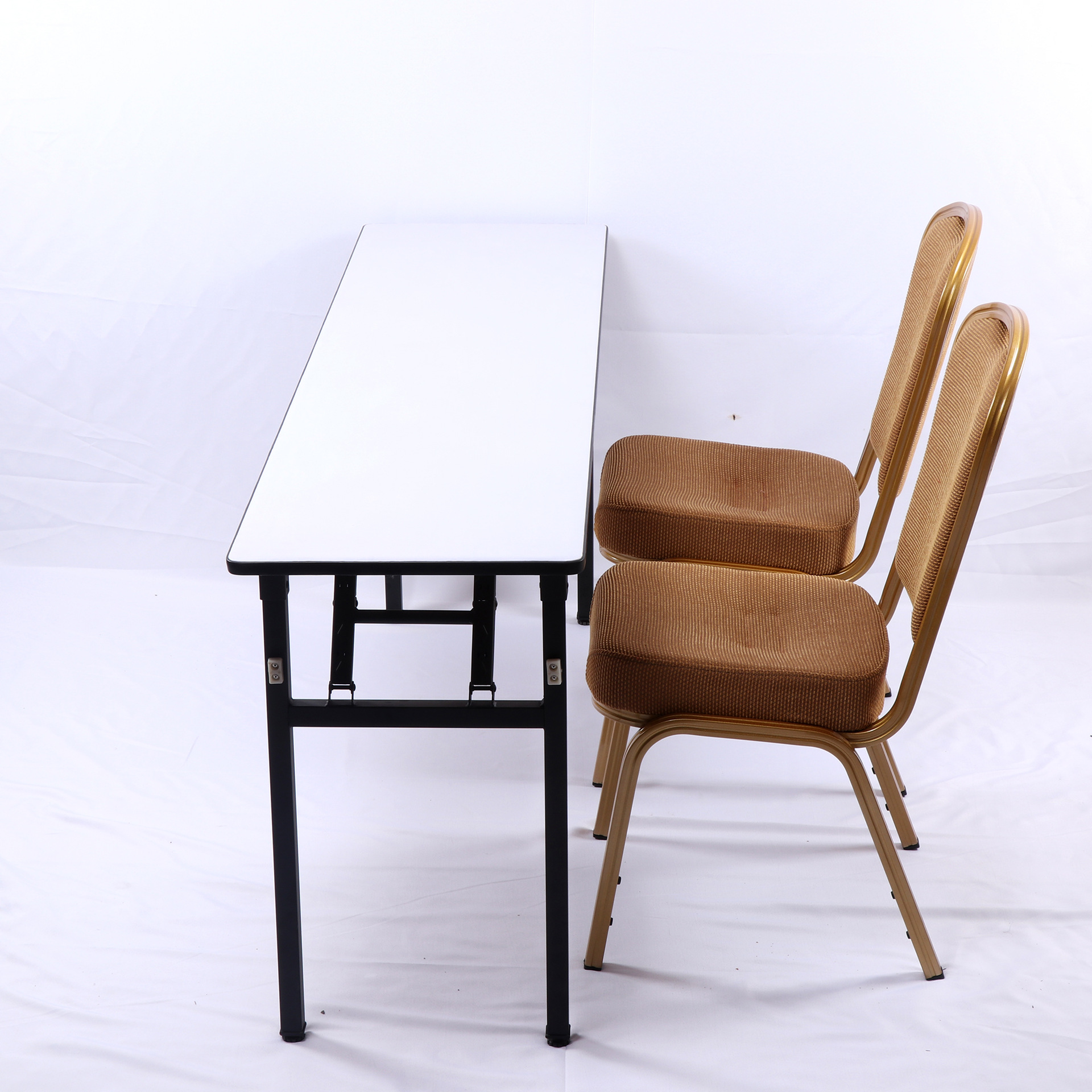 150方条会议桌子夹板pvc折叠ibm台 学校培训静音折叠桌子宴会椅