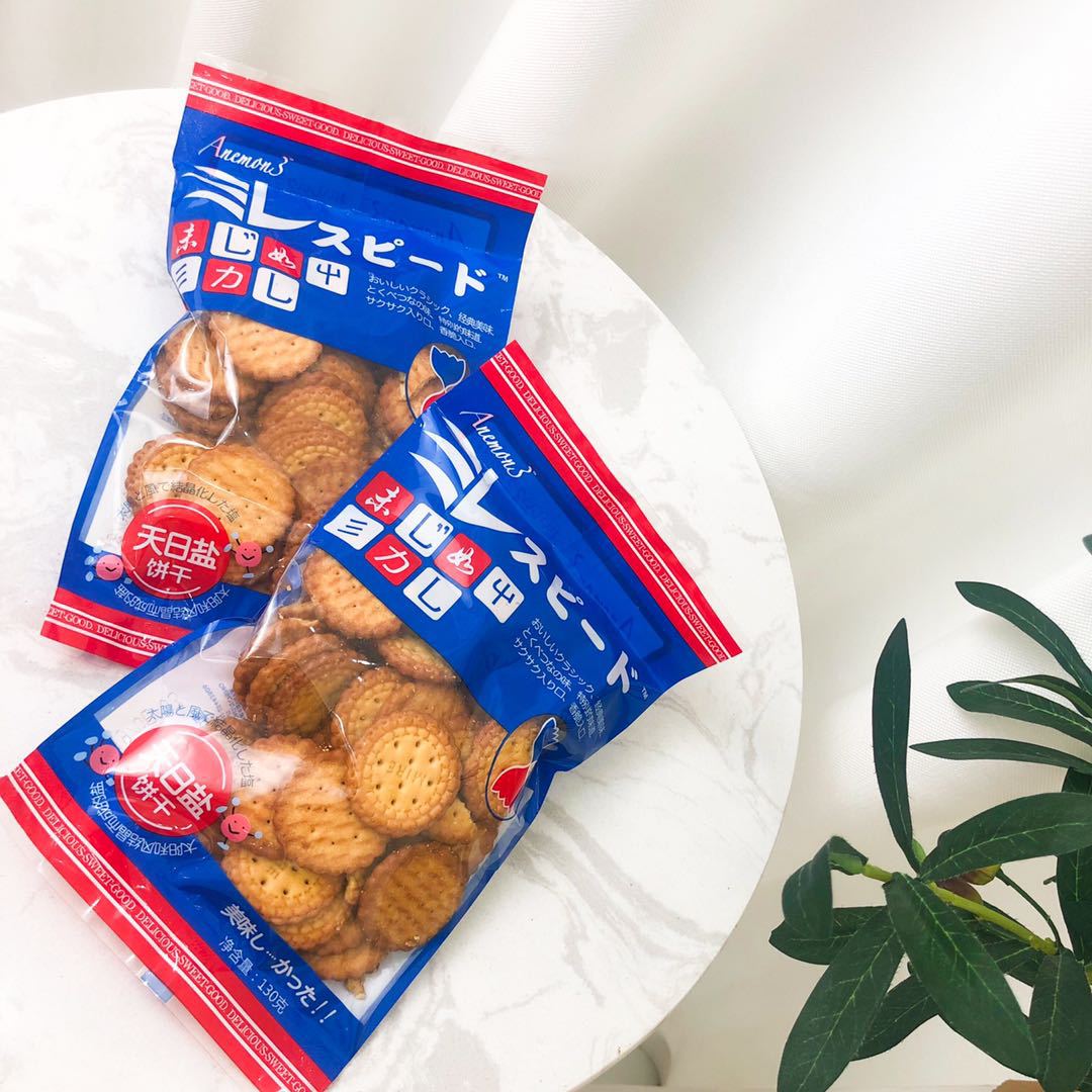 anemon3天日盐饼干网红北海道日式海盐小圆饼130g*20包