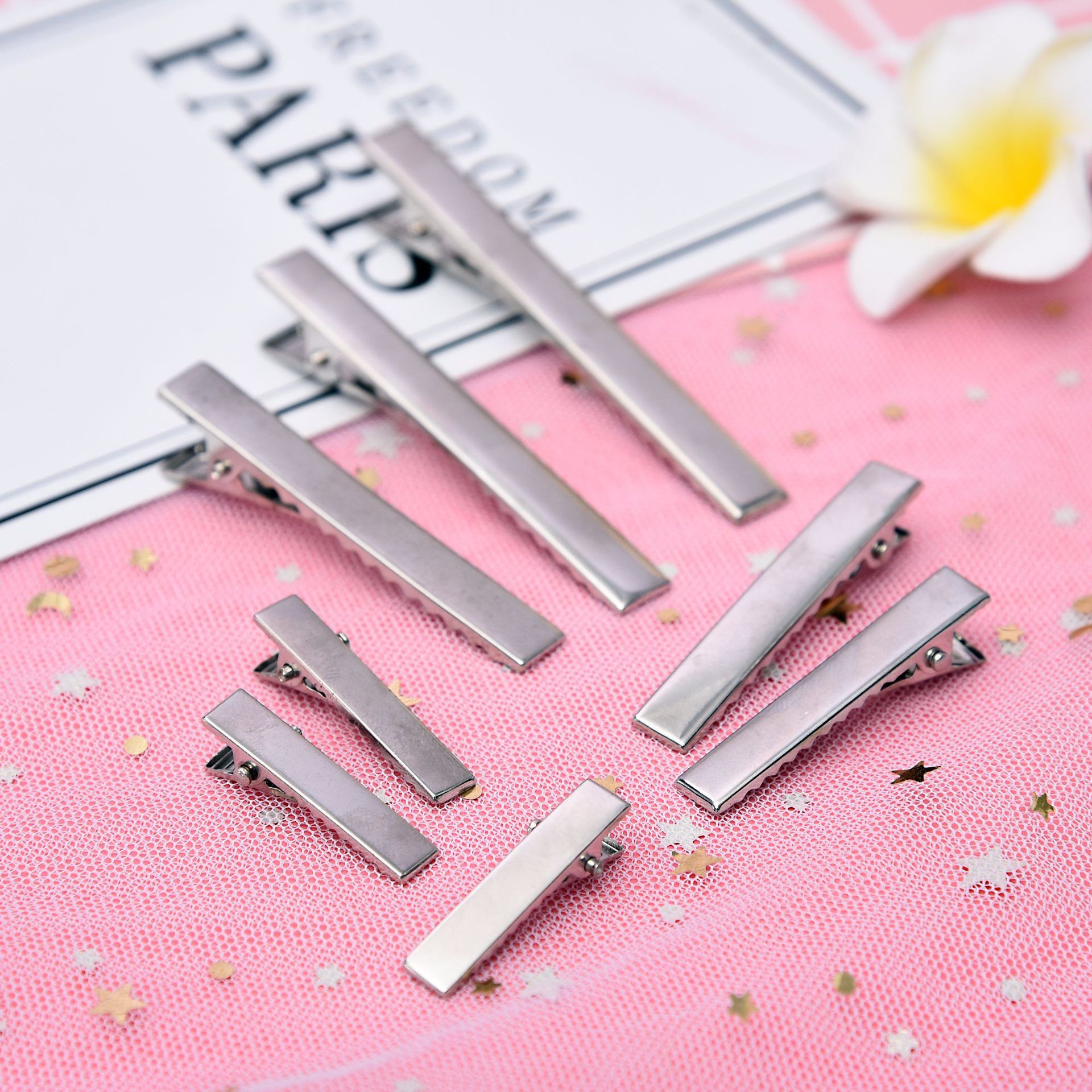 美发鳄鱼夹 韩版银色头饰鸭嘴夹 通用电镀金属发夹