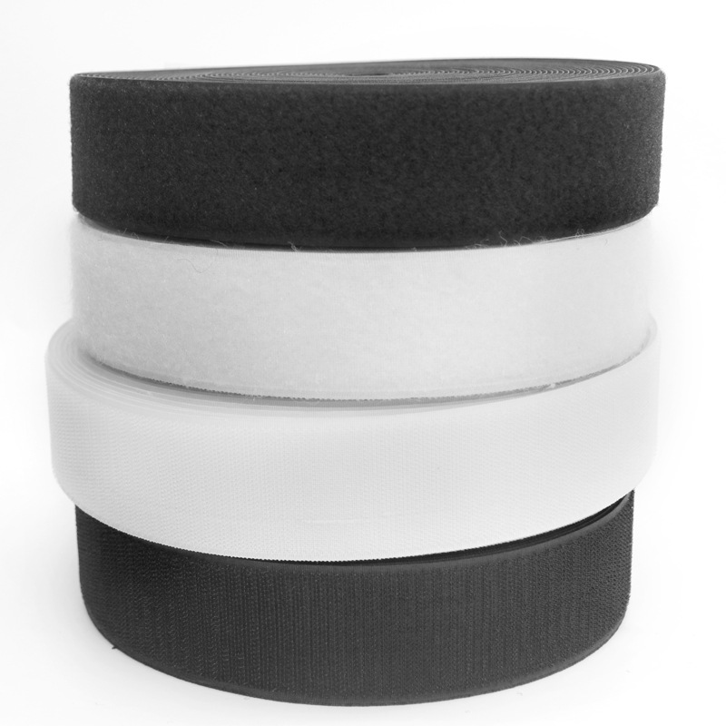 厂家批发黑色涤纶魔术贴粘扣带自粘3.8cm子母贴服装辅料么术贴