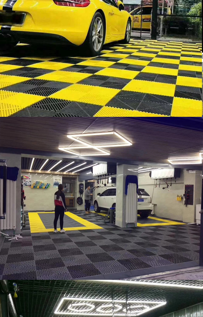 洗车房塑料拼接格栅 高分子4s店地垫地板可拼接地格栅网格免挖沟