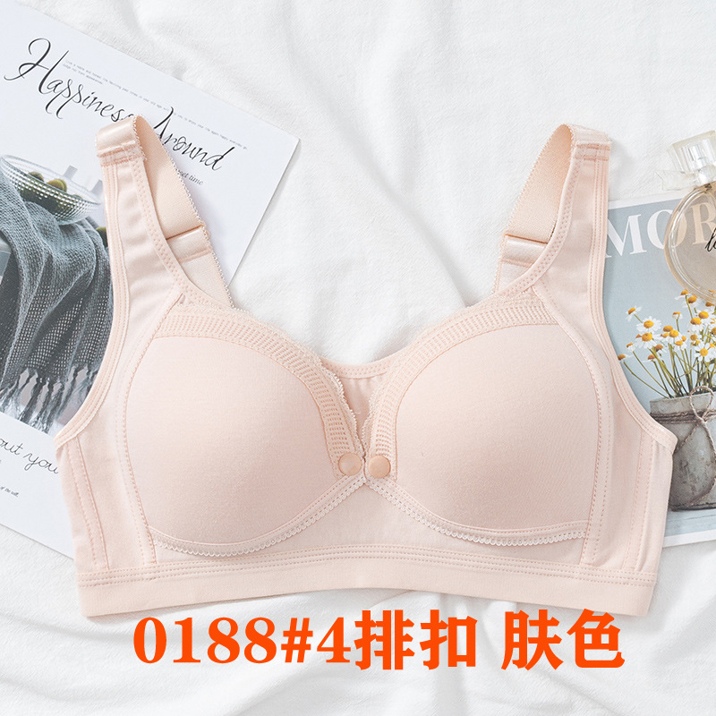 Pure Cotton Nursing Bra Large Size without Steel Ring Maternity Underwear Front Buckle Nursing Breathable Maternity Tube Top Bra Thin