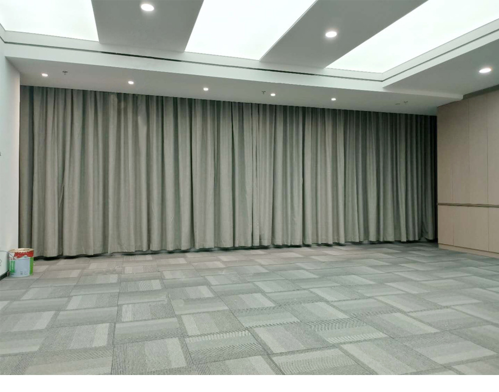 会议室静音智能电动开合帘 厂家定制 配铝合金轨道 工程酒店窗帘