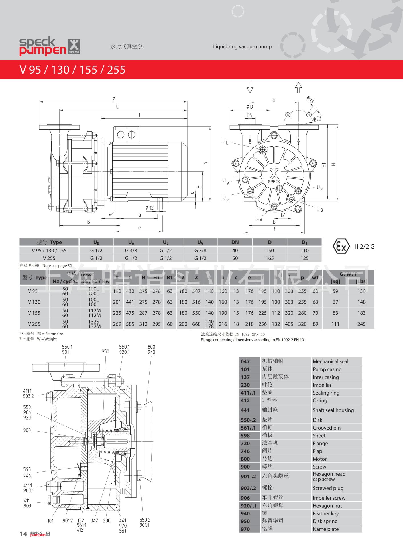 德国司倍克speck品牌v95/130/155/255液环真空泵 ie3宽频宽压