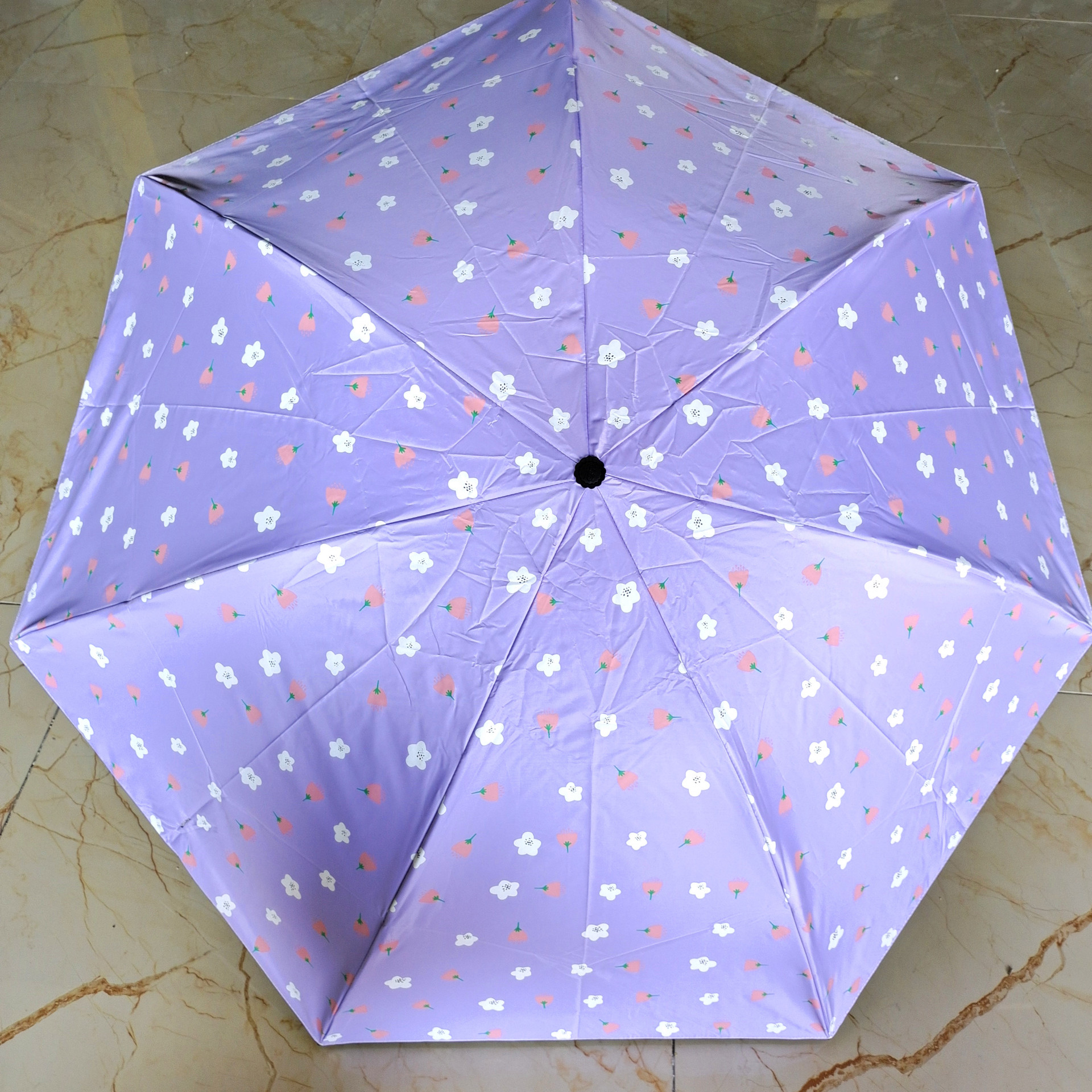 天堂夏季三折黑胶晴雨铅笔伞简约清甜假日轻巧方便uva卡通