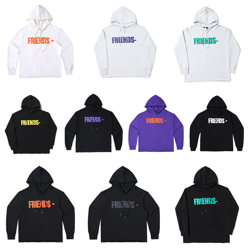 欧美潮牌vlone经典款friends-连帽卫衣高街嘻哈宽松后背大v帽衫男