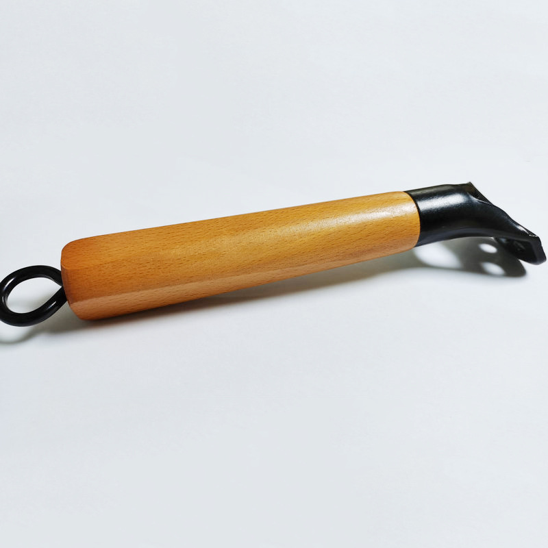 榉木琥珀黄新三角木柄锅把手不锈钢锅炒锅通用锅柄锅具配件批发