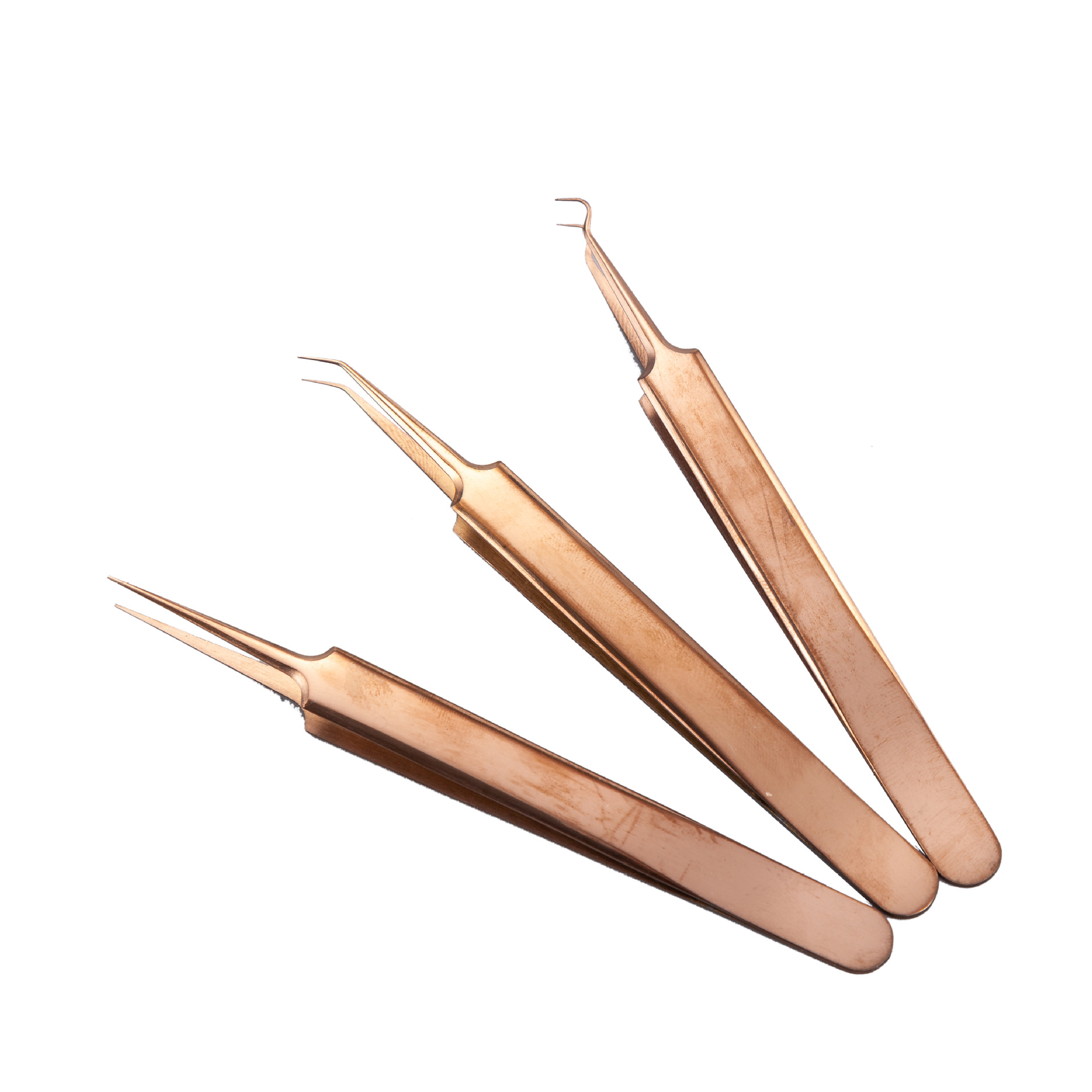 玫瑰红镜面不锈钢粉刺针夹暗疮针夹挑痘针痘痘针夹粉刺蓝色镊子