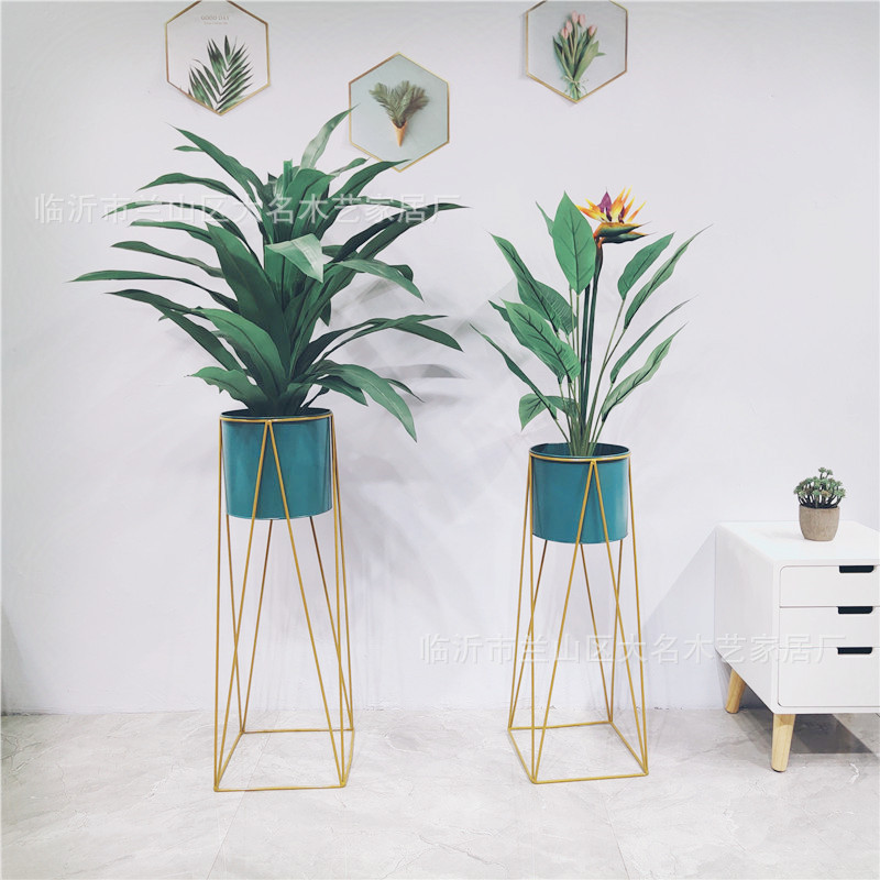 Nordic Style Colorful Creative Geometric Flower Pot Living Room Home Decoration Simple Modern Iron Flower Stand Flower Ware