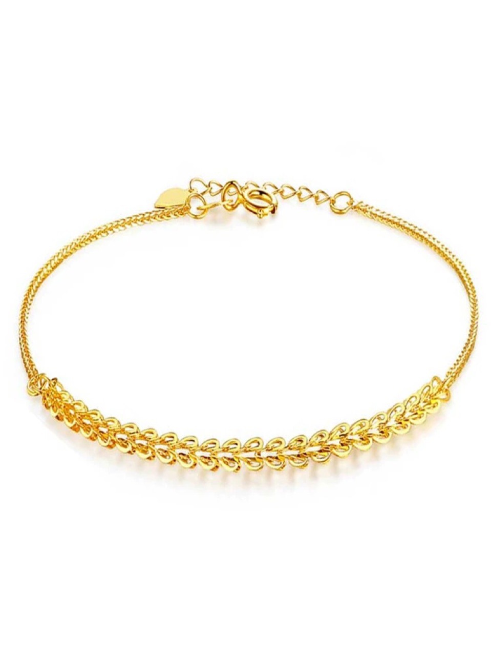 18k金手链黄金手串正品au750经典凤尾链手镯彩金玫瑰金手链女