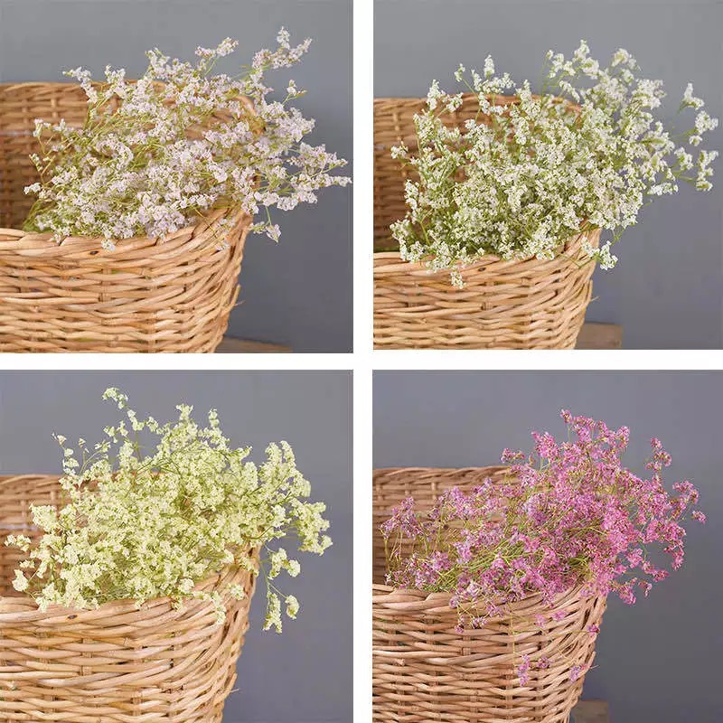 云南厂家批发干花水晶草情人草勿忘我瓶插花花束抖音直播配材装饰