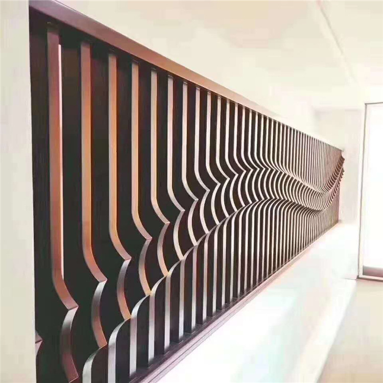 波浪造型铝单板 室内异形隔断 墙面弧形铝方通 广州厂家订做