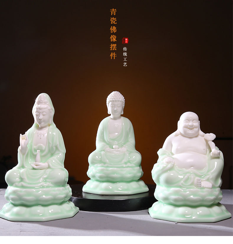 陶瓷弥勒佛像如来摆件观音菩萨家居装饰工艺品乔迁镇宅礼品保平安