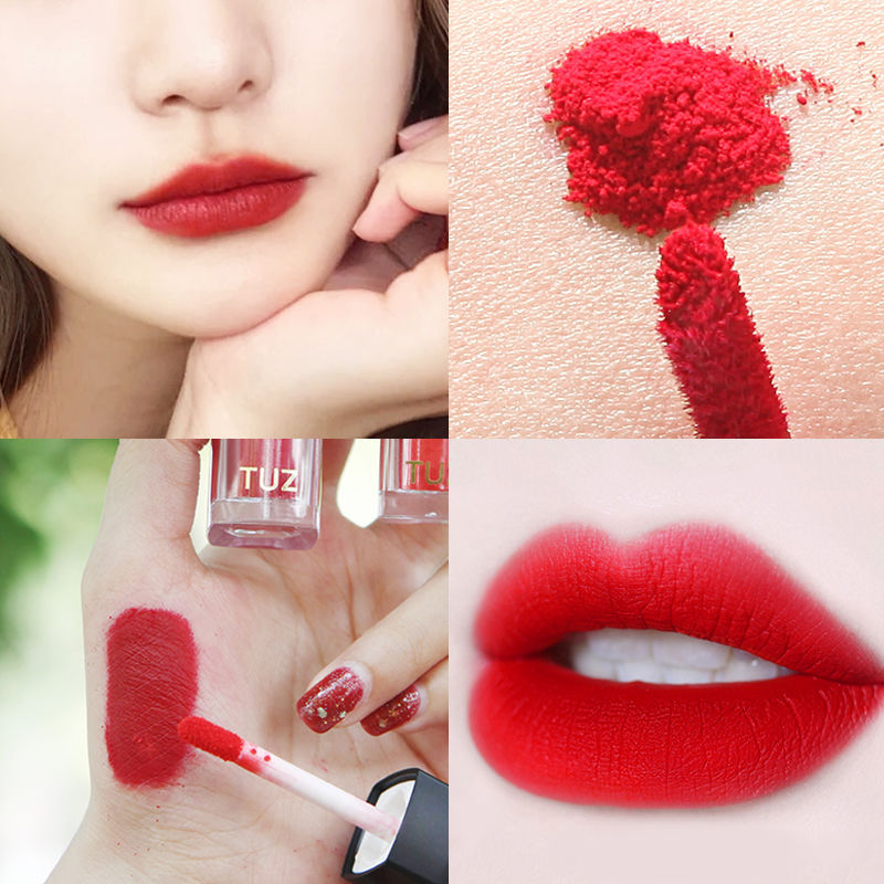 tuz水粉唇釉唇粉哑光雾面持久不掉色不沾杯粉唇彩口红厂家直销