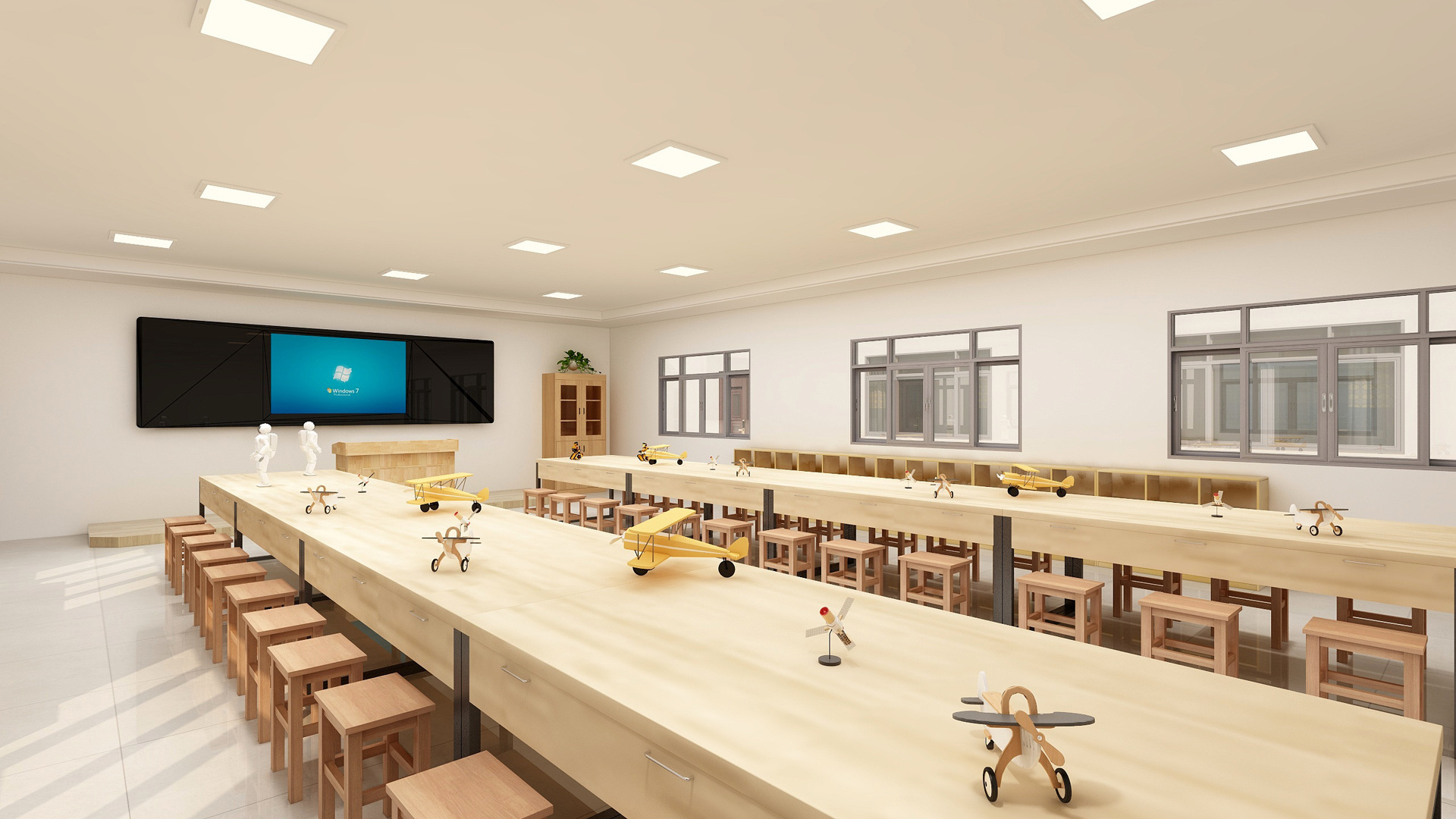 学校机器人手工操作桌椅多功能实验桌智慧空间兴趣课堂教室桌椅