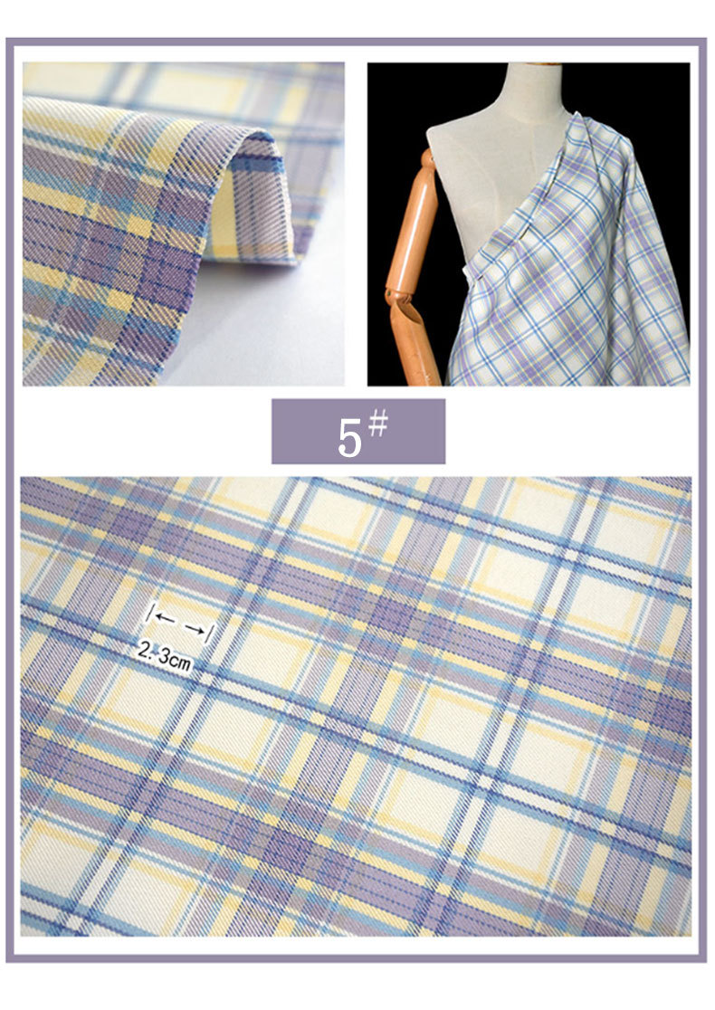 jk制服斜纹格子面料 百褶格裙成品布jk布料 色织格子校服衬衣洋装