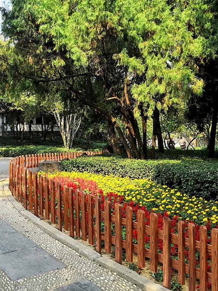 沙池围档护栏杆栏网果园外用木珊格防腐木栅栏围栏花坛小篱笆走廊