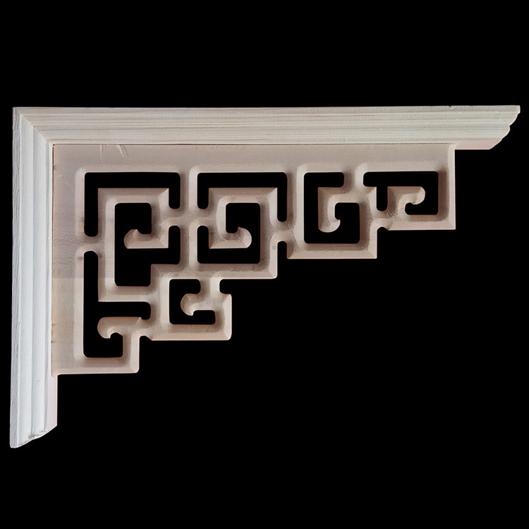 东阳木雕实木花格角花背景墙吊顶门楣垭口装饰中式仿古角梁托