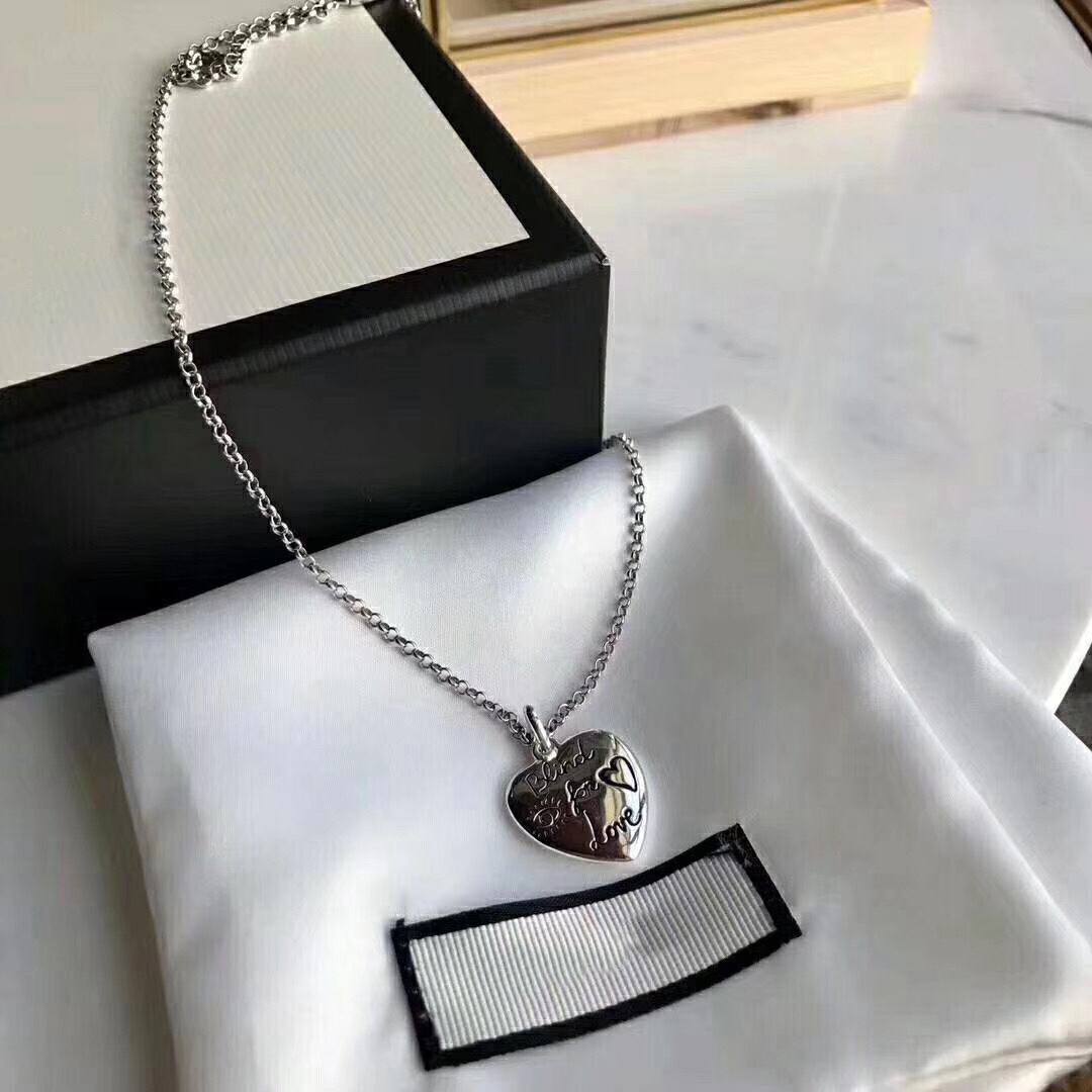 g家/古家s925纯银项链爱无畏花鸟双gblind for love男女情侣吊坠