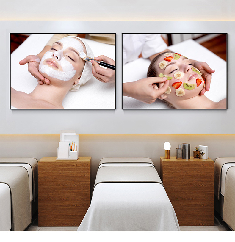 韩式美容院装饰画瑜伽馆养生美妆美体壁画皮肤管理会所美甲店挂画