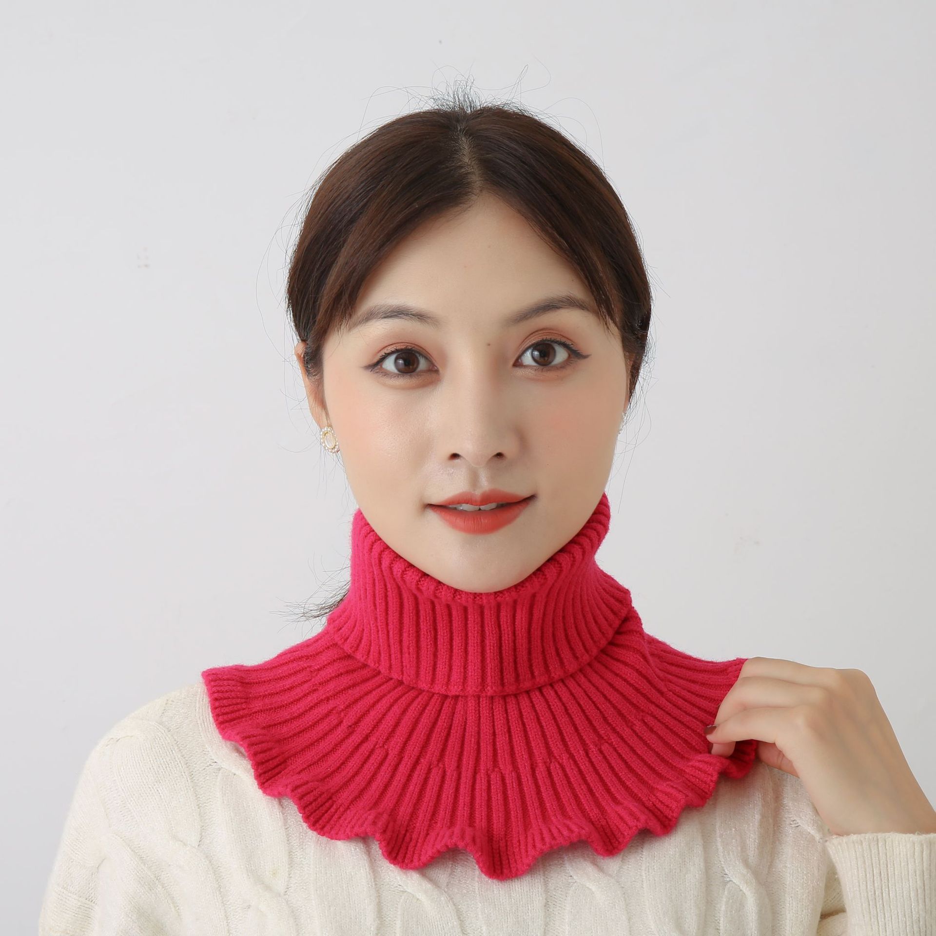 围脖女套头保暖护颈椎脖套 百搭装饰假领子针织时尚毛线衣领秋冬