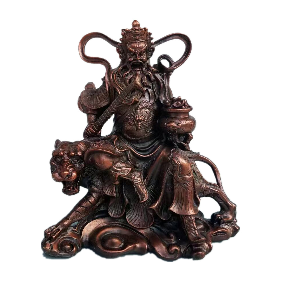 黄铜赵公明摆件批发财神爷骑虎赵公明财神铜像财神像家居供奉神像