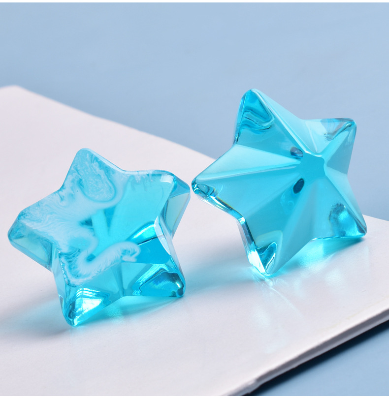 虞美人diy水晶滴胶模具八连五角星立体透光摆台饰品自制硅胶模具