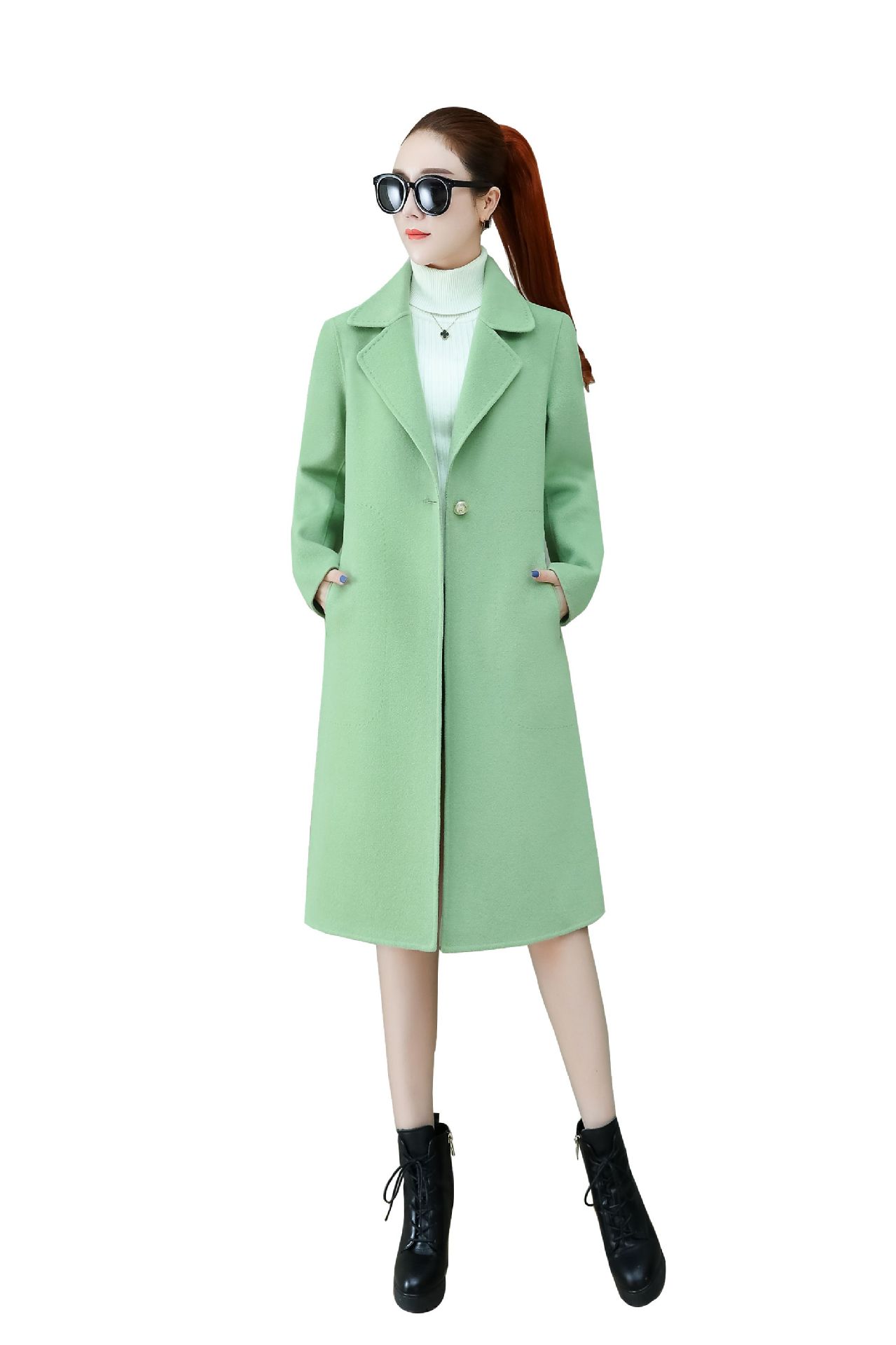 诗文同款双面羊绒羊毛呢大衣女冬高端风衣女中长款冬加厚外套大衣