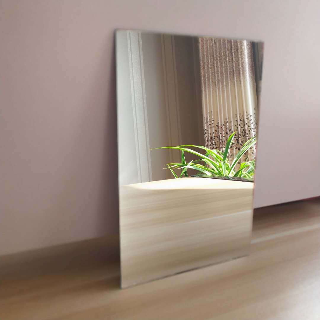 厂家生产定制长方形玻璃铝镜切割磨边化妆镜镜片平面镜子定制批发