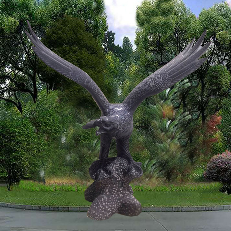 青石石鹰石雕鹰 石头老鹰 雄鹰 老鹰摆件风水鹰