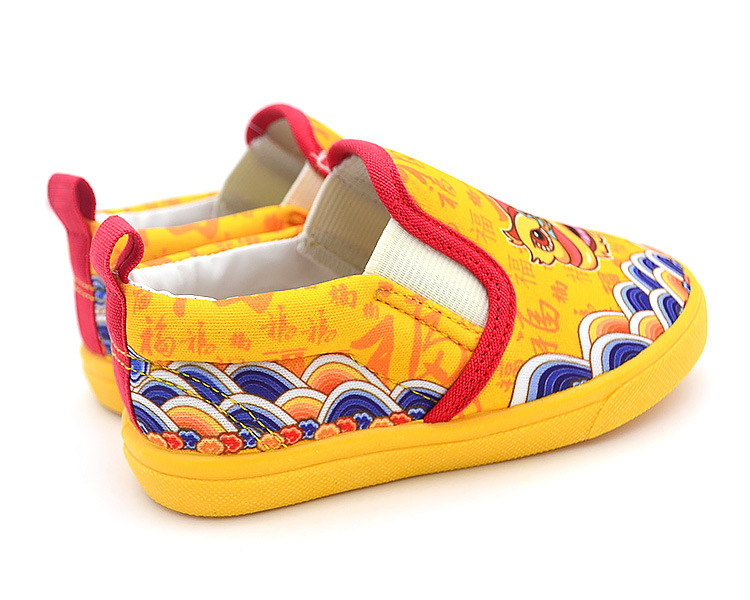 男童幼儿园室内鞋校园鞋中国风舞狮南狮印花帆布鞋软底轻便