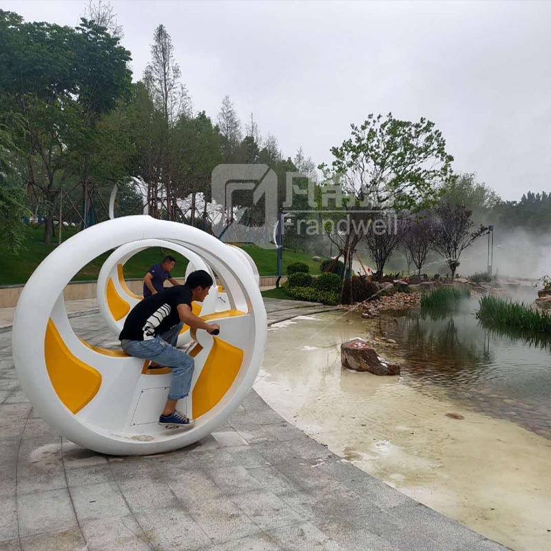 多功能互动喷泉自行车发电水上喷泉可制做炫彩发光互动脚踏喷水车