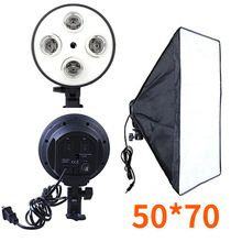 柔光箱50x70cm带灯头 E27四灯头摄影灯泡用 批发（欧标） PSCSB4
