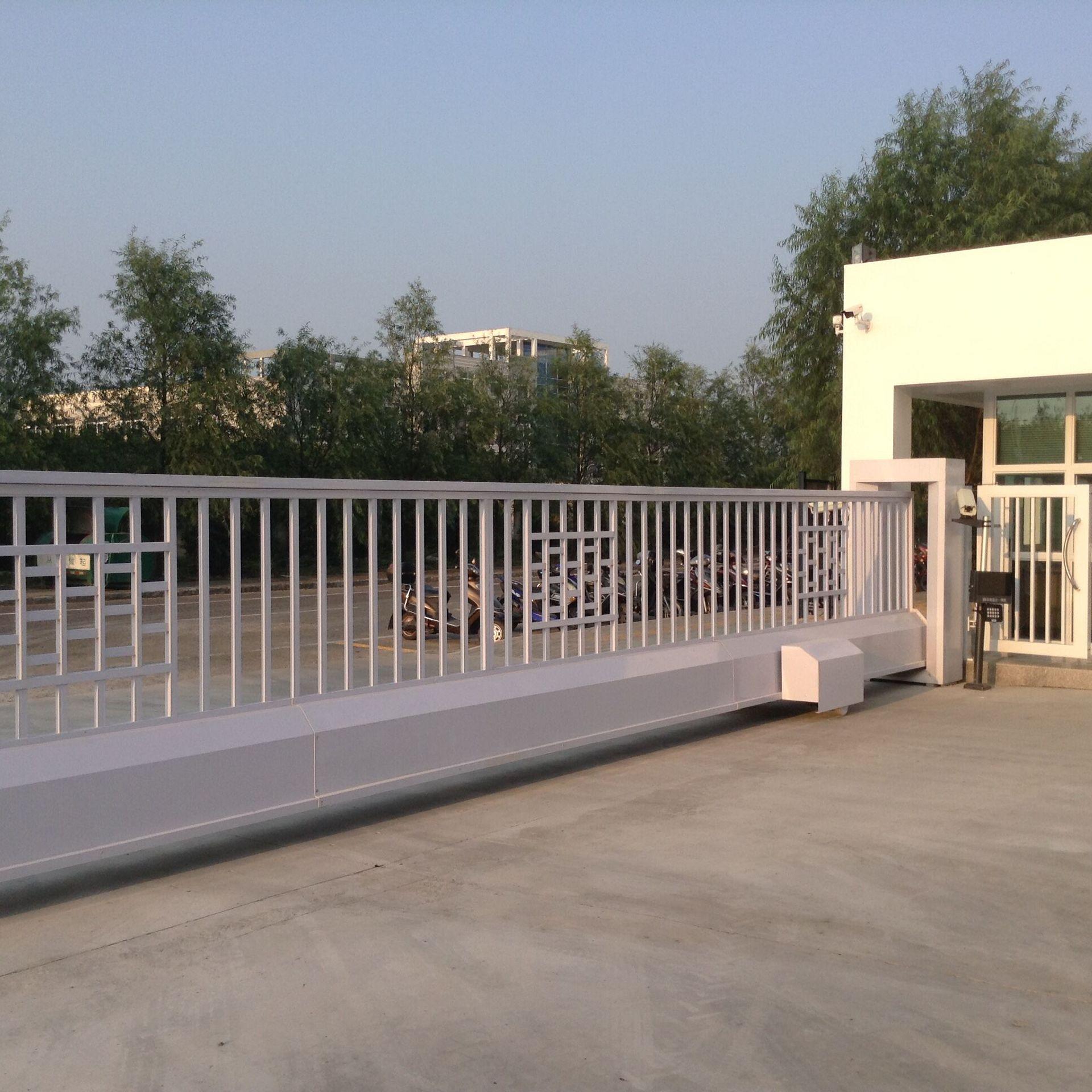 围墙大门 电动门平移门 钢制直线伸缩门 悬浮门 厂家制安一条龙