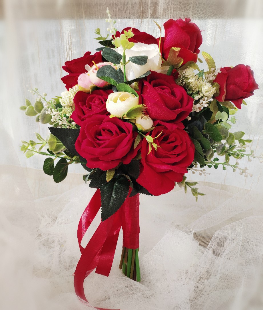 仿真新娘手捧花婚礼户外唯美中式影楼拍照沙滩旅拍韩式森系不规则