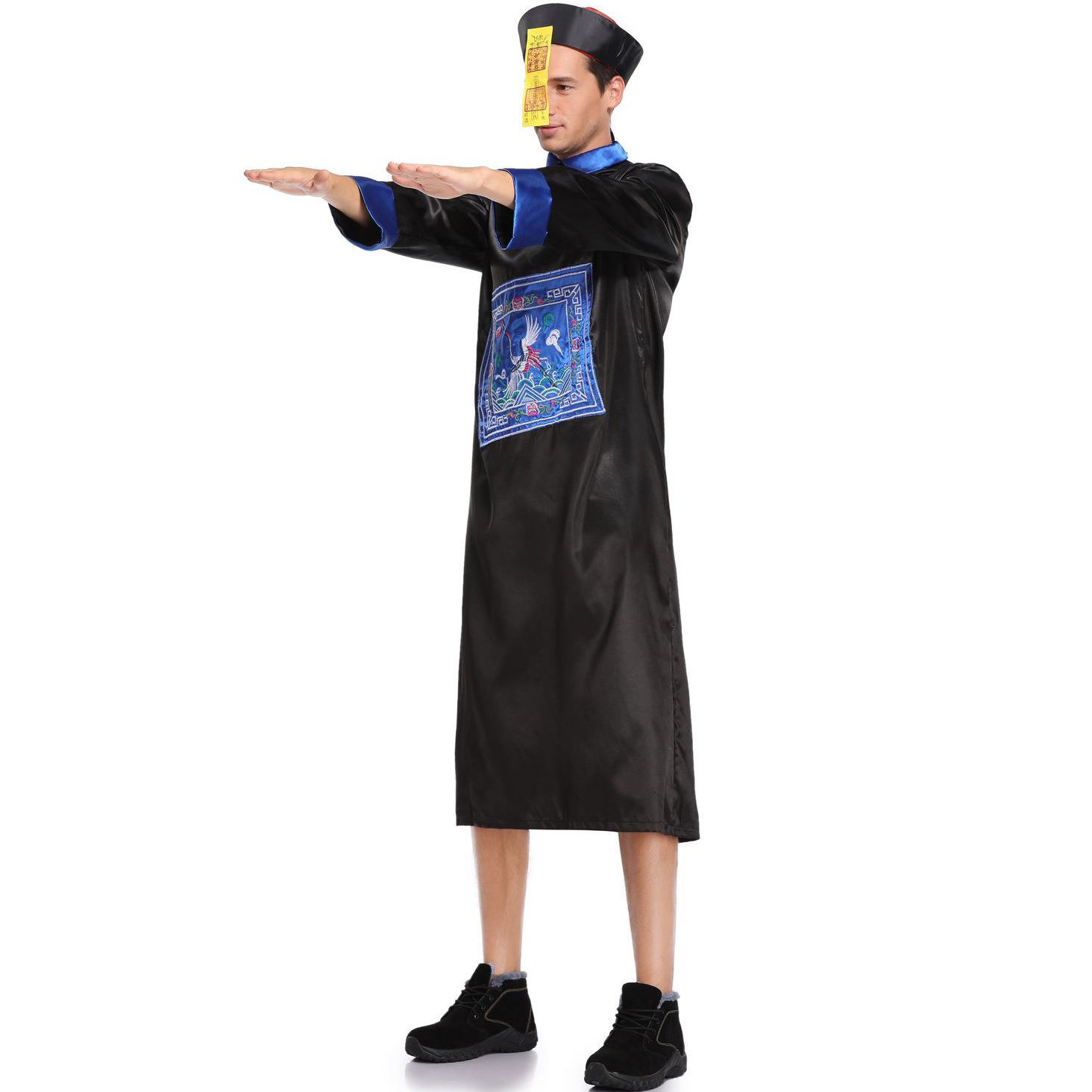 m-xl 电影男款僵尸服 万圣节服装 成人男士清朝古装 英叔扮鬼服