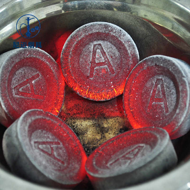 跨境电商阿拉伯水烟炭果木易燃40mm水烟碳酒吧水烟香薰烧烤碳速燃