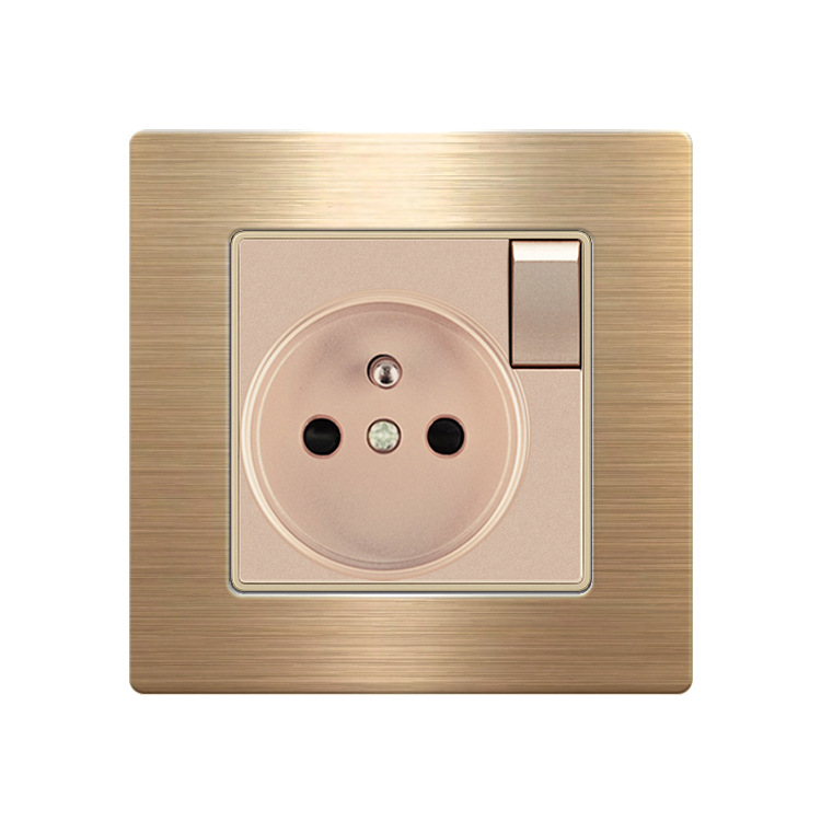 外贸专用欧式欧洲墙壁插座 德式插座16a带开关86型德规德国面板