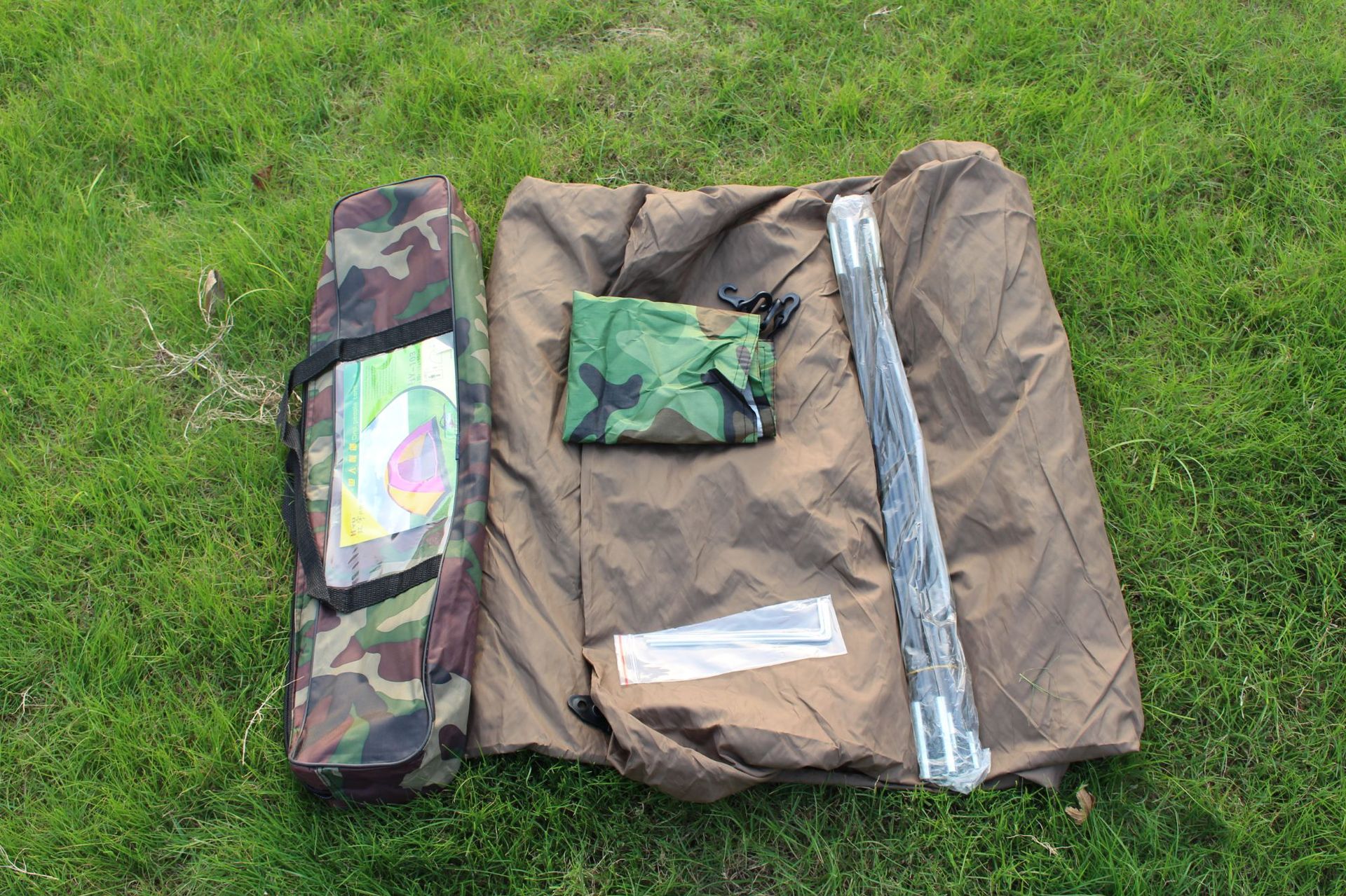 单兵野营帐篷 单层手搭帐篷 单人迷彩户外露营帐篷 001-1