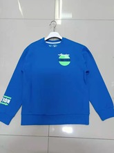 2020年秋冬季新款卫衣 长袖韩版休闲纯色蓝色卫衣 外贸尾单 原单