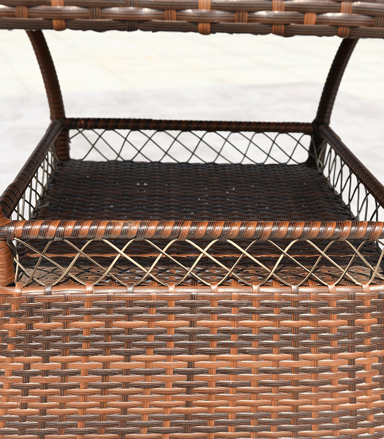 厂家直销藤椅铁架藤编花园家具批发庭院露天阳台休闲户外桌椅组合