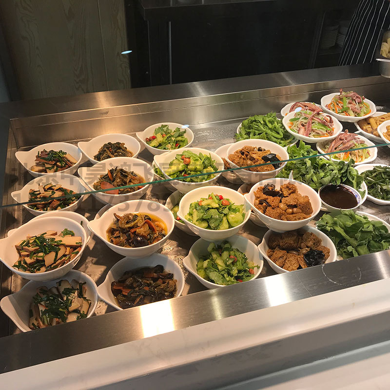 明档设备加工定做保温售饭台小碗菜台保温包子台凉菜台