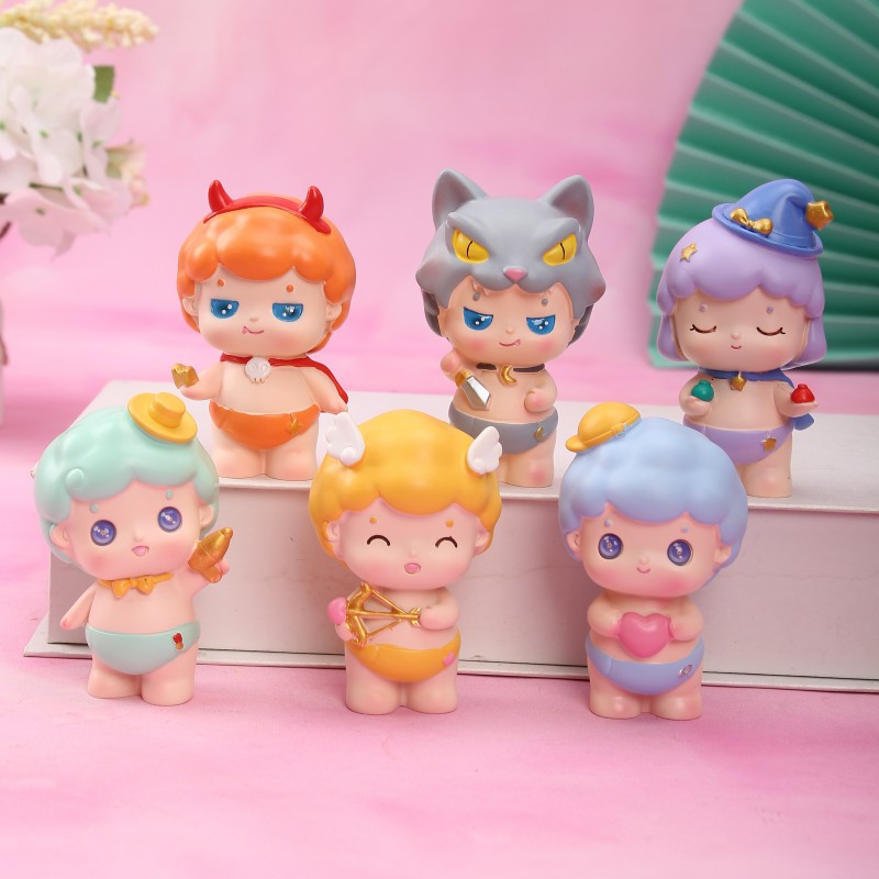 元狼人杀气少女创意公仔盲盒 树脂工艺礼品摆件 盲盒批发厂家